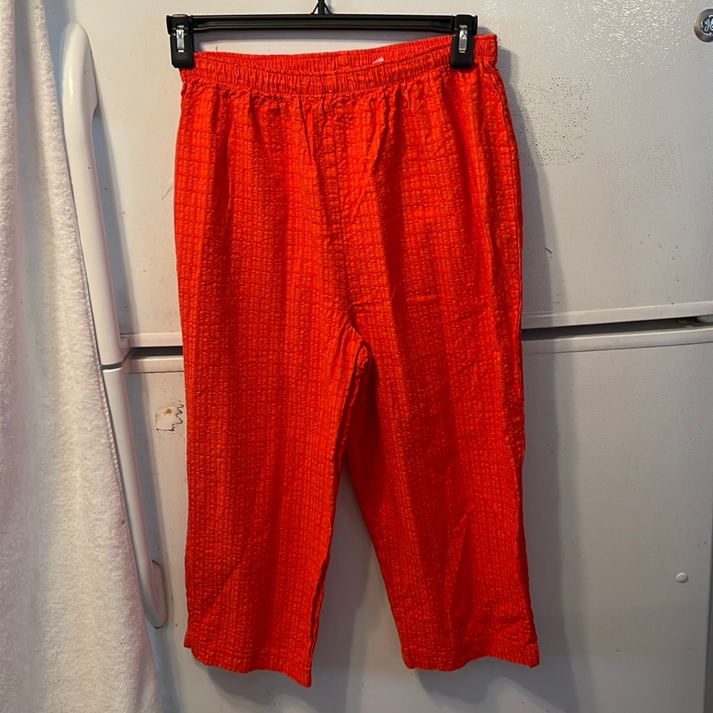 Vintage Wek Orange Ladies Lounge Pants Size XL Cotton/Rayon. Elastic Waist. (24)
